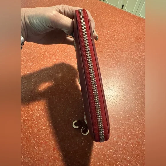 Jimmy Choo Red leather star long zip wallet with COA card EUC - Picture 7 of 9